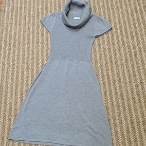 Calvin Klein Gray A-Line Midi Dress with Cowl Neck